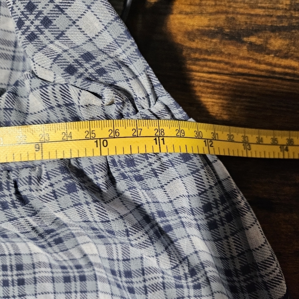 NEW Michael Kors Mixed Plaid Georgette Dress Belt Handkerchief Semi Sheer XS - Picture 9 of 12
